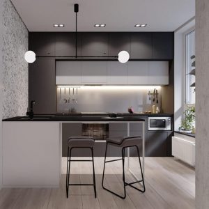 Contemporary kitchen cabinets UV lacquer with particle board-GK-034