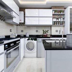 Contemporary white kitchen cabinets 003