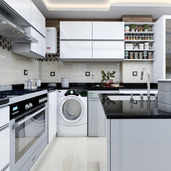 Contemporary white kitchen cabinets 003