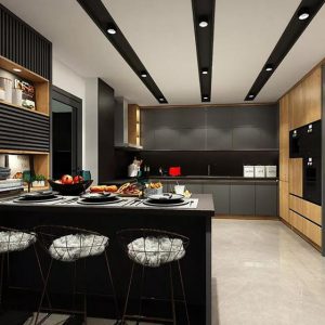Modern black and brown kitchen 001