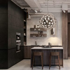 Modern black and brown kitchen 003