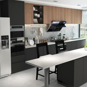 Modern Black and White Kitchens UV Lacquer with Particle Board-GK-047