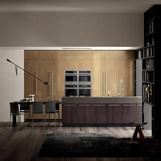 Modern brown and gold kitchen 004