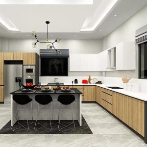 Modern brown and white kitchen 001