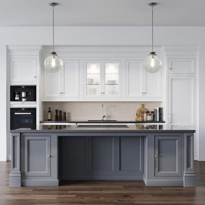 traditional white and grey kitchens PVC with HDF-GK-057