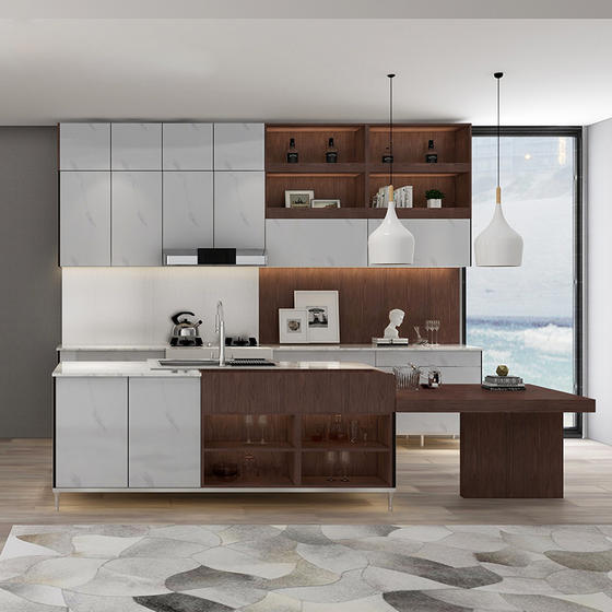 Modern white and red kitchen 001