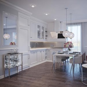 Modern White Kitchens PVC with HDF-GK-059