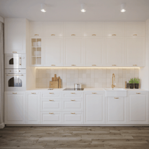 Classical Kitchen Cabinets PVC with HDF-GK-004