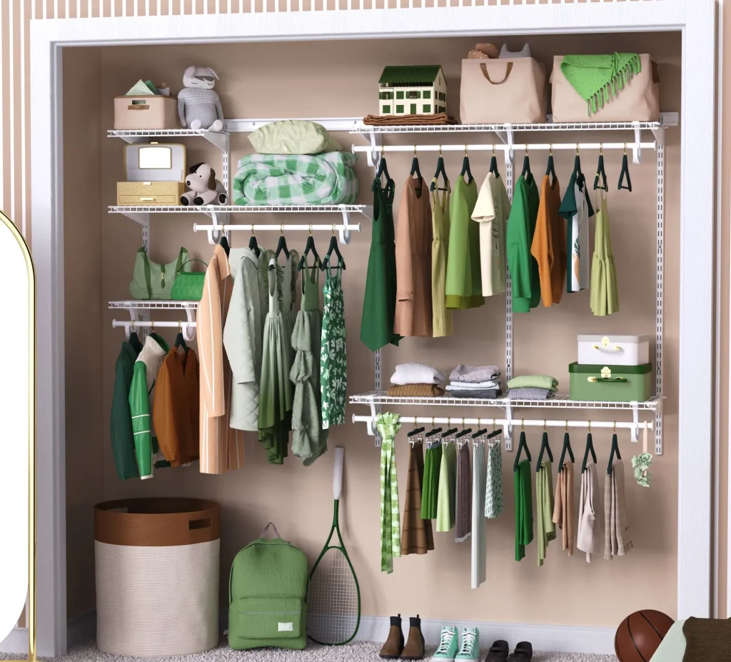 Adjustable Reach-in Closet System for Teen