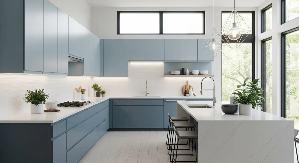 Blue Gray Kitchen Cabinets Complete Trending Color Design Guide