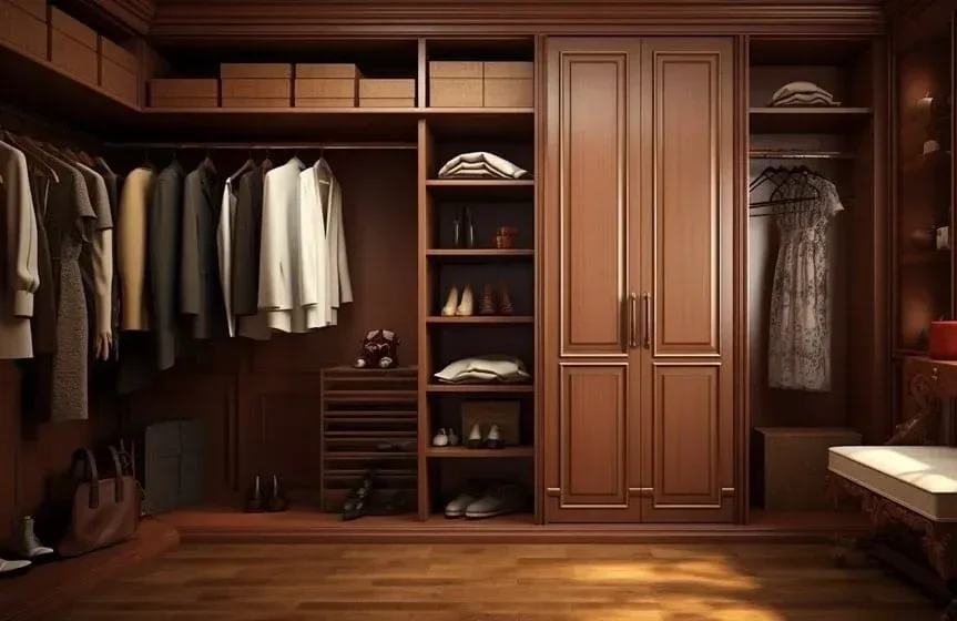cherry wood wardrobe closet