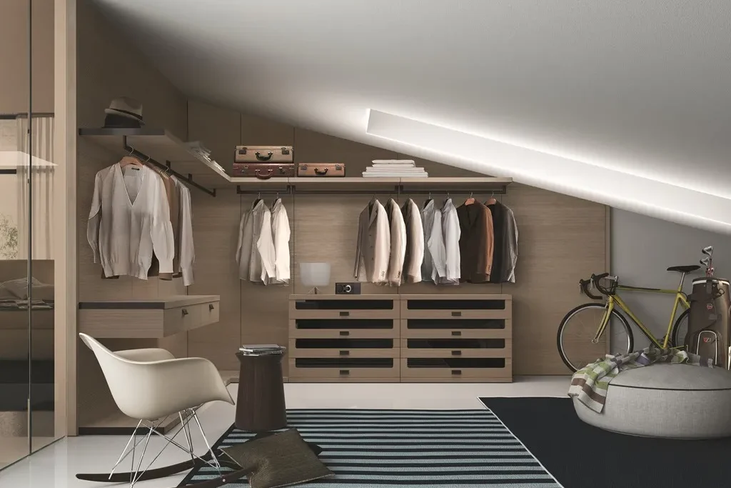 Custom attic walk in closet