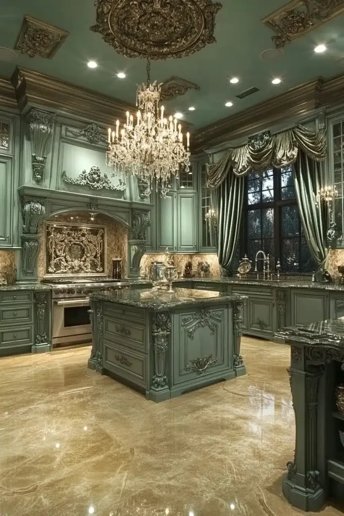 custom sage green kitchen cabinet (2)