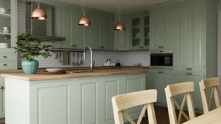 Farmhouse Sink and Sage Green Combo