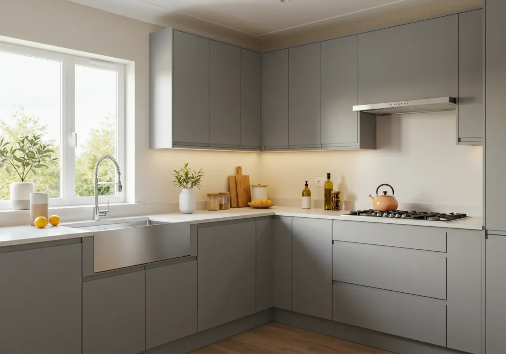 Grey kitchen cabinets