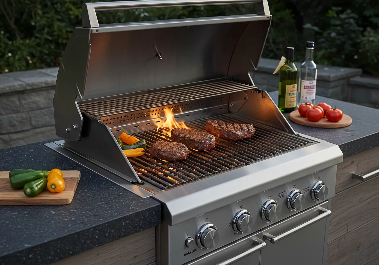 high-end built-in outdoor grill