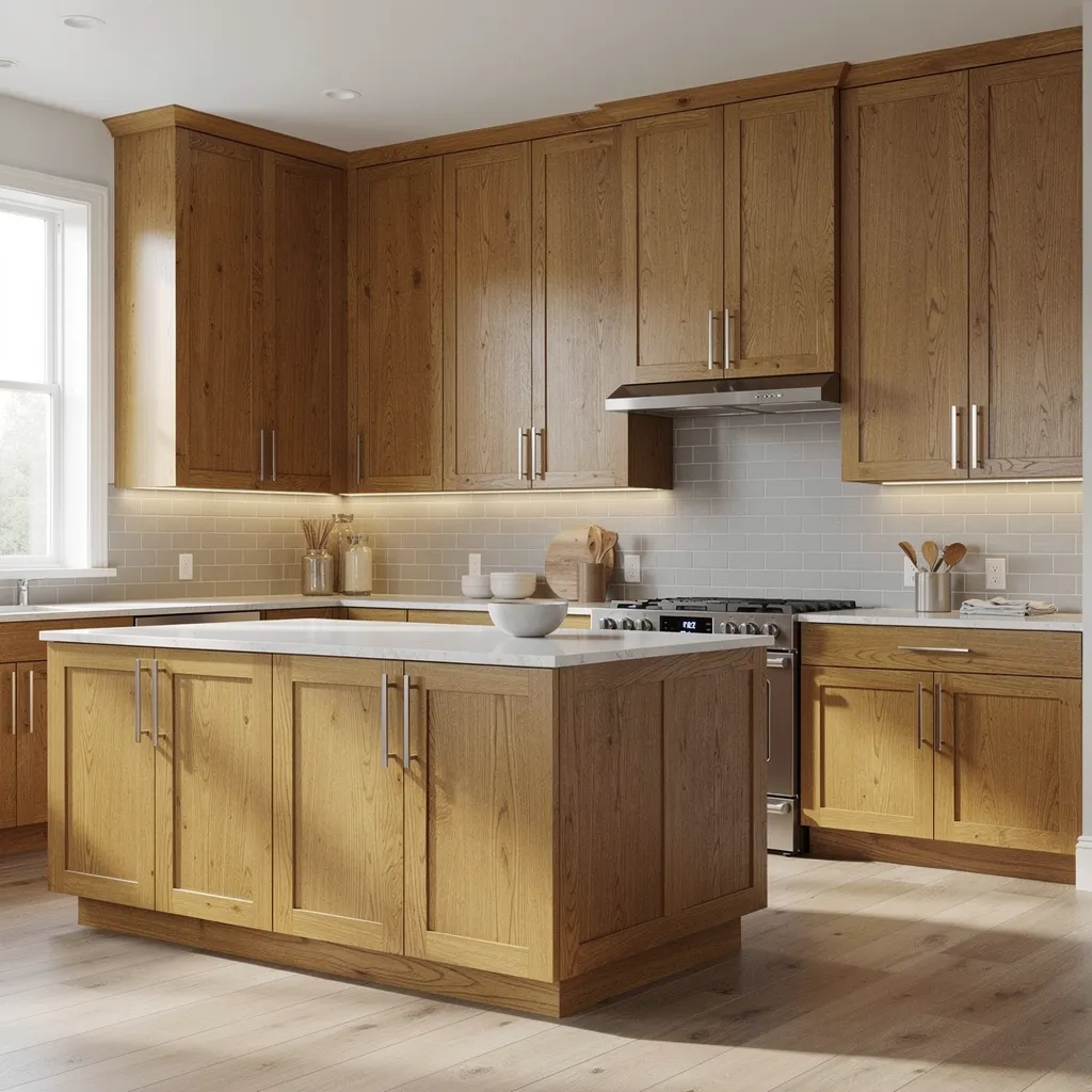 honey oak kitchen cabinets