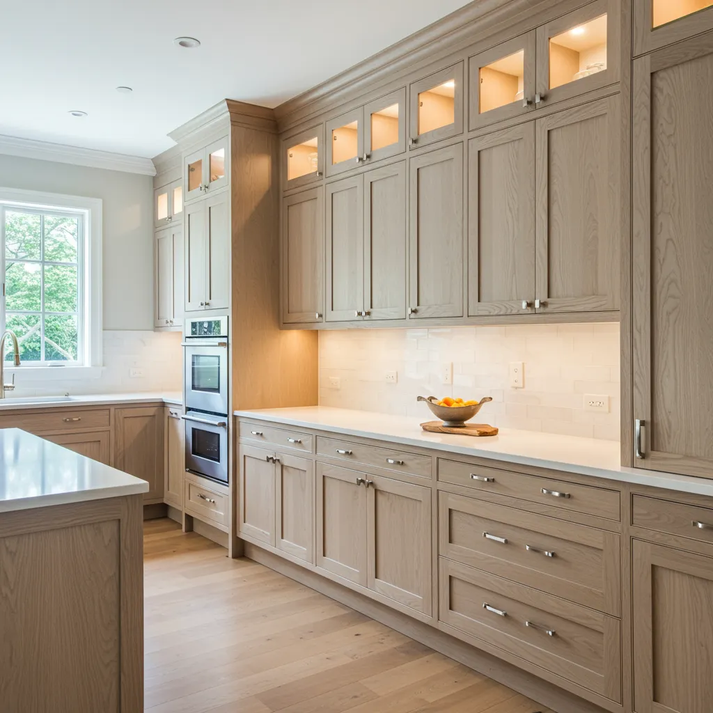 Floor-to-Ceiling Custom White Oak Cabinets