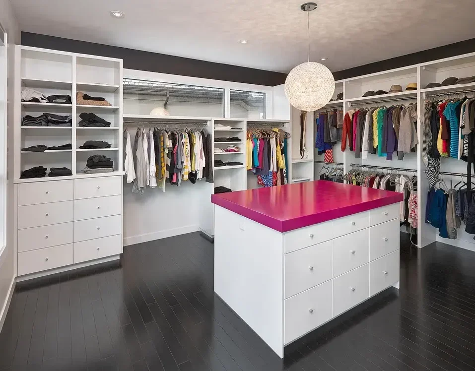 L shaped walk in closets