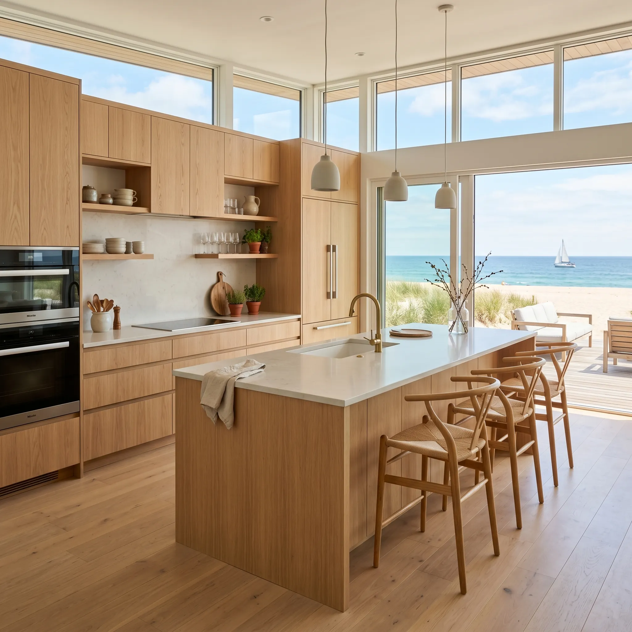Light Oak Wood Kitchen Cabinet