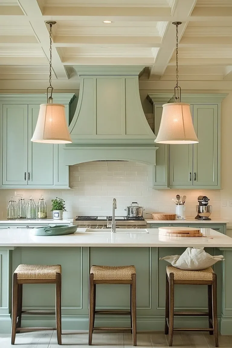 light sage green kitchen cabinets