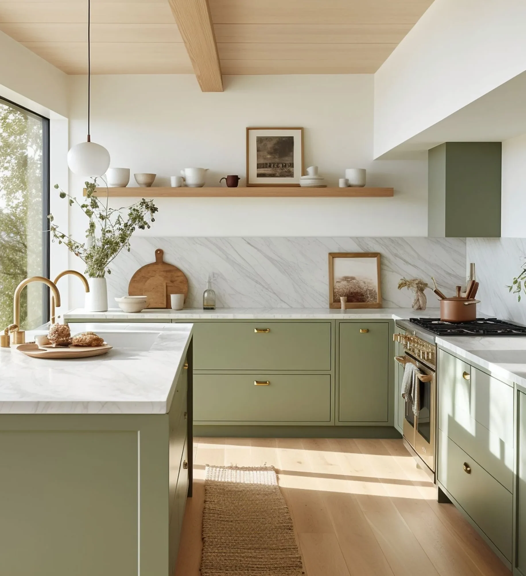 Light Sage Green Kitchen Cabinets