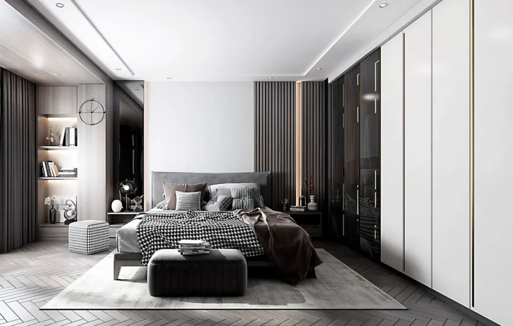 Luxury master bedroom hinged wardrobe