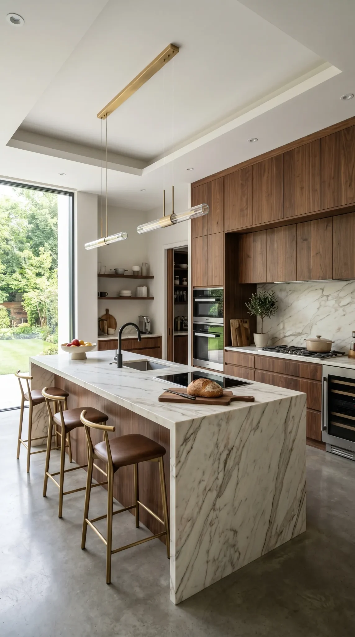 Luxury_Modern_Wood_Kitchen_With_Marble countertop