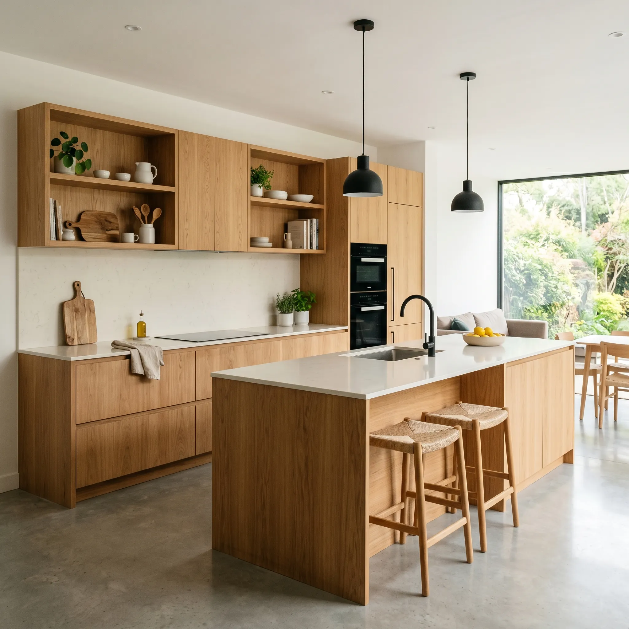 Modern Minimalist Wood Kitchen Cabinet