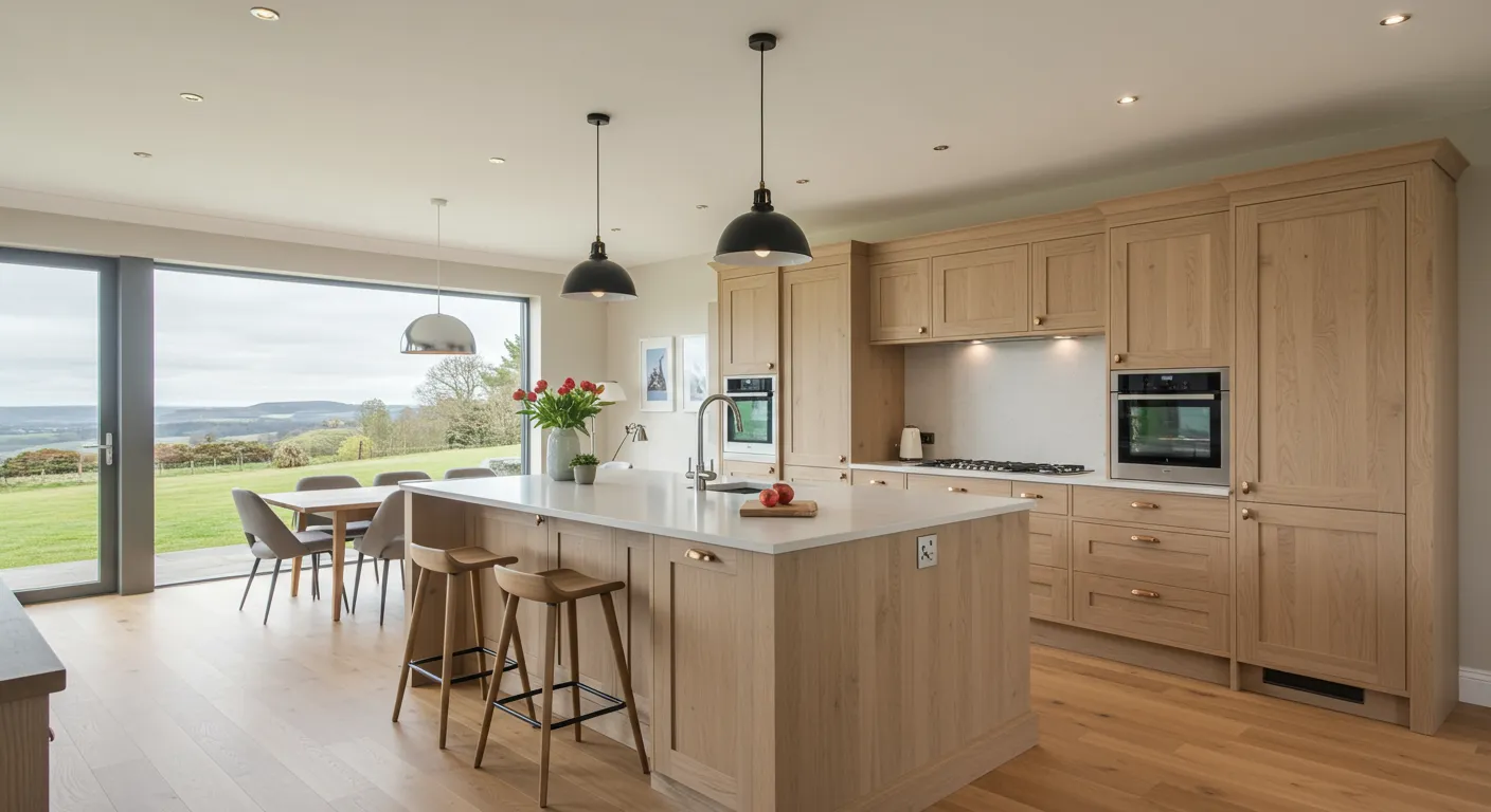 modern white oak kitchen