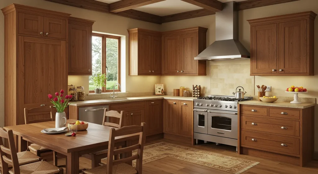 natural country red oak kitchen