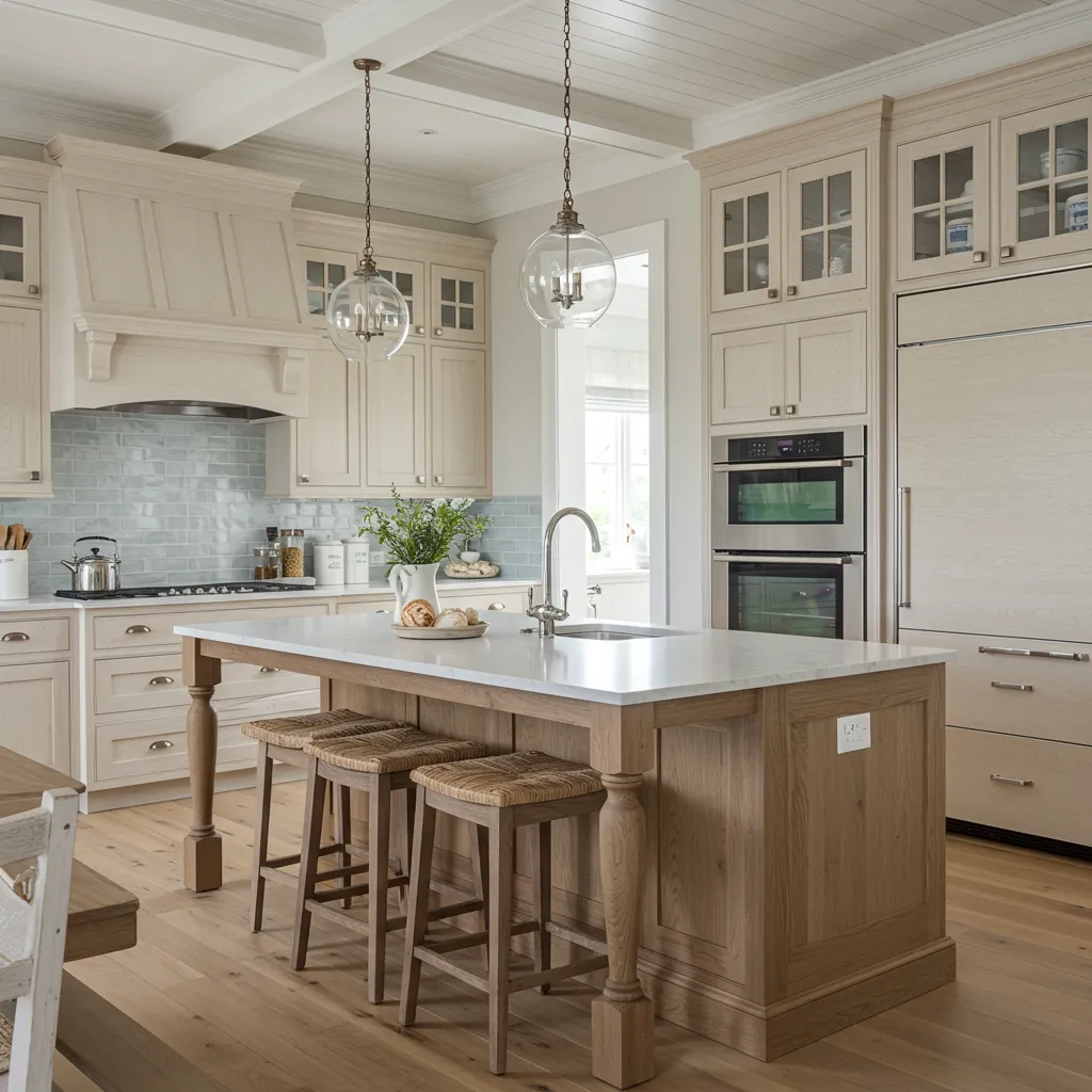 Oak Cabinets with White Countertops