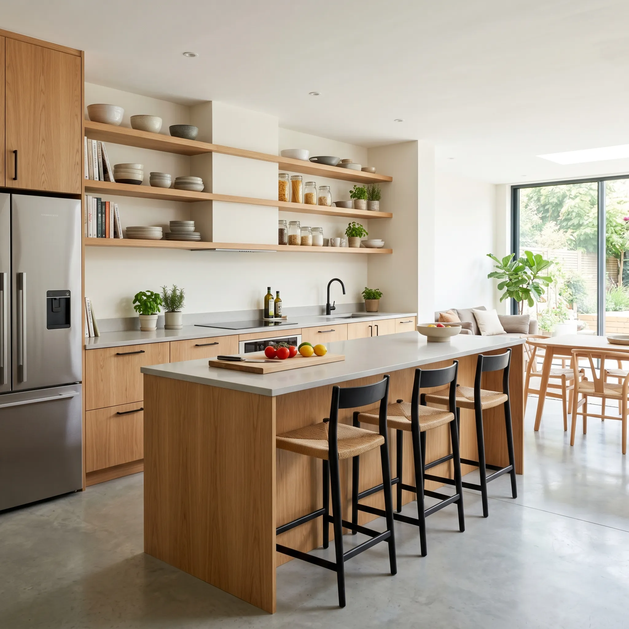 Open Wood Kitchen Cabinet