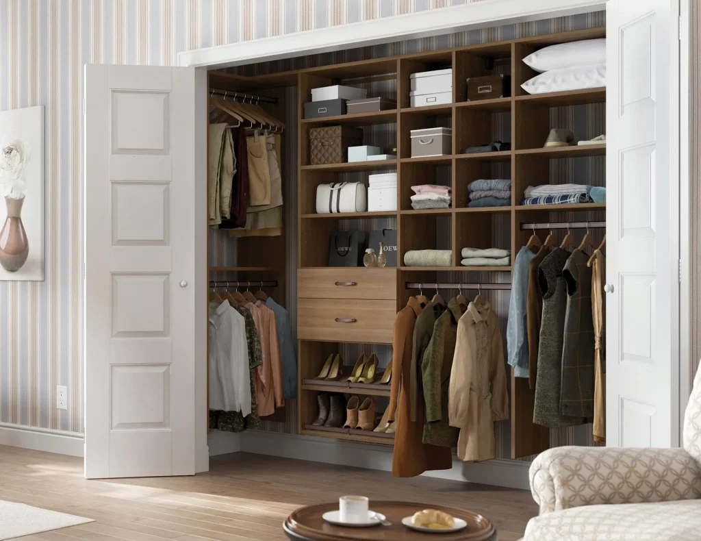 reach in closet with Bifold Doors