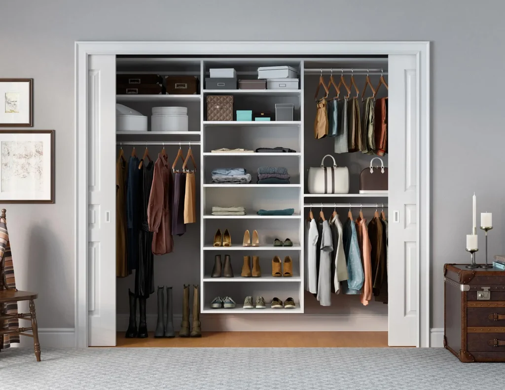 reach in wardrobe with Sliding Pocket Doors