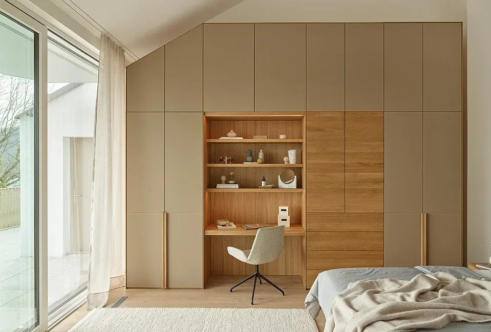 Samll Attic closet with hinged doors