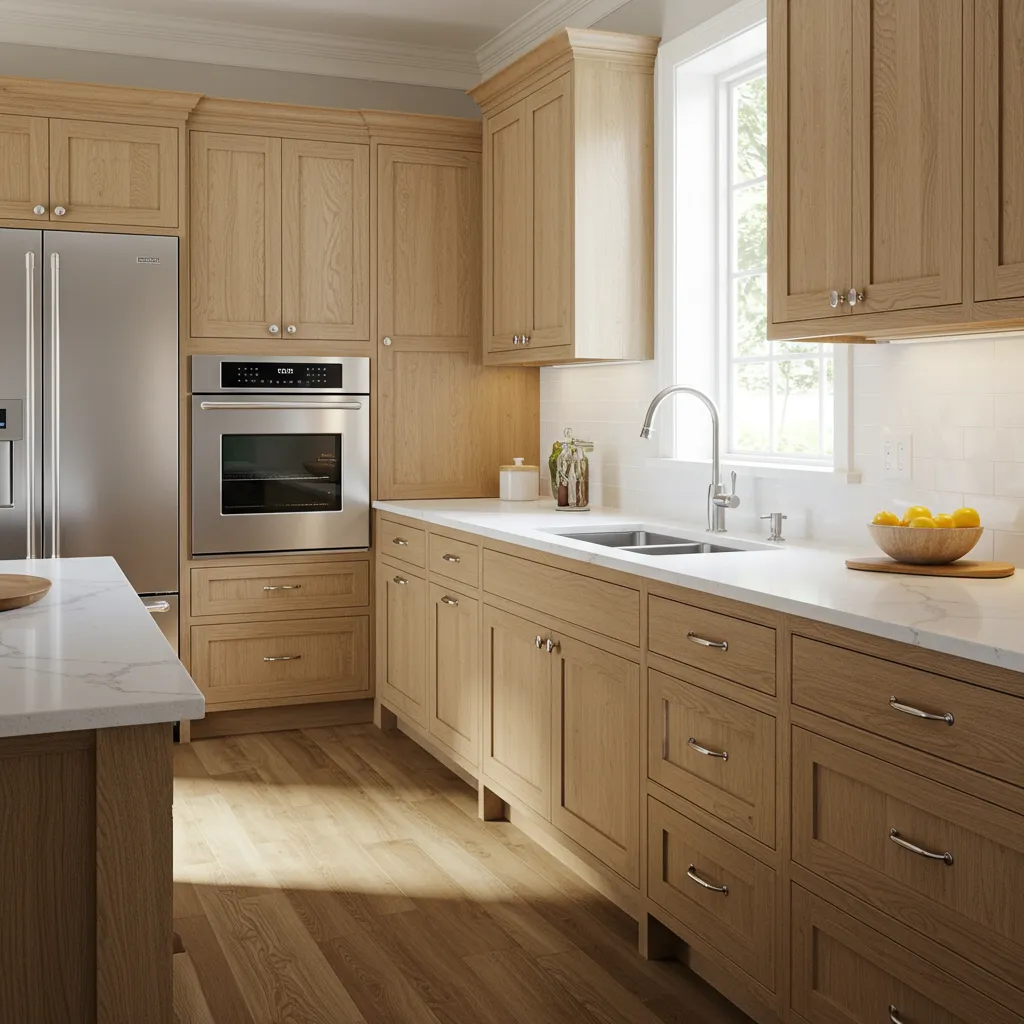 Slim Shaker White Oak kitchen Cabinets