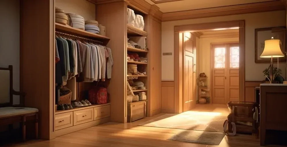 wardrobe closet warm style