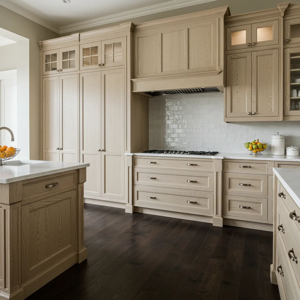 White Oak Cabinets with Dark Floors